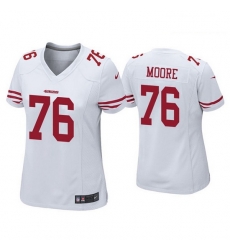 Women San Francisco 49ers 76 Jaylon Moore White Jersey Women San Francisco 49ers 76 Jaylon Moore White Jersey