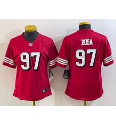 Women San Francisco 49ers 97 Nick Bosa New Red Stitched Jersey Women San Francisco 49ers 97 Nick Bosa New Red Stitched Jersey