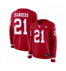Womens Nike San Francisco 49ers 21 Deion Sanders Limited Red Therma Long Sleeve NFL Jersey Womens Nike San Francisco 49ers 21 Deion Sanders Limited Red Therma Long Sleeve NFL Jersey