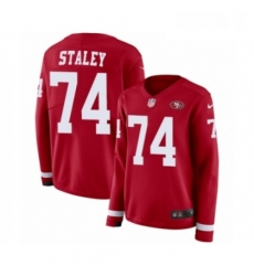 Womens Nike San Francisco 49ers 74 Joe Staley Limited Red Therma Long Sleeve NFL Jersey Womens Nike San Francisco 49ers 74 Joe Staley Limited Red Therma Long Sleeve NFL Jersey
