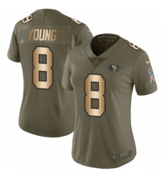 Womens Nike San Francisco 49ers 8 Steve Young Limited OliveGold 2017 Salute to Service NFL Jersey Womens Nike San Francisco 49ers 8 Steve Young Limited OliveGold 2017 Salute to Service NFL Jersey