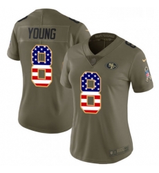 Womens Nike San Francisco 49ers 8 Steve Young Limited OliveUSA Flag 2017 Salute to Service NFL Jersey Womens Nike San Francisco 49ers 8 Steve Young Limited OliveUSA Flag 2017 Salute to Service NFL Jersey