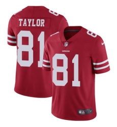 Youth Nike 49ers #81 Trent Taylor Red Team Color Stitched NFL Vapor Untouchable Limited Jersey Youth Nike 49ers #81 Trent Taylor Red Team Color Stitched NFL Vapor Untouchable Limited Jersey