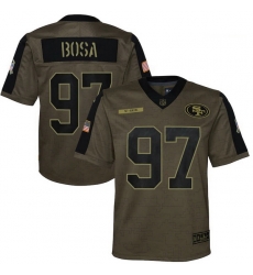 Youth San Francisco 49ers Nick Bosa Nike Olive 2021 Salute To Service Game Jersey Youth San Francisco 49ers Nick Bosa Nike Olive 2021 Salute To Service Game Jersey