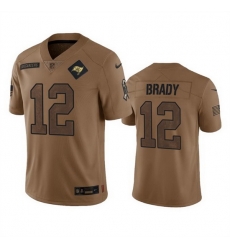 Men Tampa Bay Buccaneers 12 Tom Brady 2023 Brown Salute To Service Limited Stitched Jersey Men Tampa Bay Buccaneers 12 Tom Brady 2023 Brown Salute To Service Limited Stitched Jersey