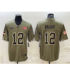 Men Tampa Bay Buccaneers 12 Tom Brady Olive 2022 Salute To Service Limited Stitched Jersey Men Tampa Bay Buccaneers 12 Tom Brady Olive 2022 Salute To Service Limited Stitched Jersey