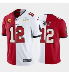 Men Tampa Bay Buccaneers 12 Tom Brady Tom Brady Super Bowl LV Champions Split Captain Patch Vapor Untouchable Limited Stitched Jerse Men Tampa Bay Buccaneers 12 Tom Brady Tom Brady Super Bowl LV Champions Split Captain Patch Vapor Untouchable Limited Stitched Jerse