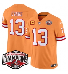 Men Tampa Bay Buccaneers 13 Mike Evans Orange F U S E 2024 NFC South Champions With 4 Star C Patch Limited Stitched Jersey Men Tampa Bay Buccaneers 13 Mike Evans Orange F U S E 2024 NFC South Champions With 4 Star C Patch Limited Stitched Jersey