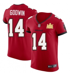 Men Tampa Bay Buccaneers 14 Chris Godwin Men Super Bowl LV Champions Patch Nike Red Vapor Elite Jersey Men Tampa Bay Buccaneers 14 Chris Godwin Men Super Bowl LV Champions Patch Nike Red Vapor Elite Jersey