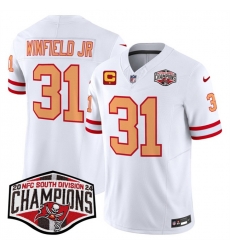 Men Tampa Bay Buccaneers 31 Antoine Winfield Jr White F U S E 2024 NFC South Champions With 1 Star C Patch Limited Stitched Jersey Men Tampa Bay Buccaneers 31 Antoine Winfield Jr White F U S E 2024 NFC South Champions With 1 Star C Patch Limited Stitched Jersey