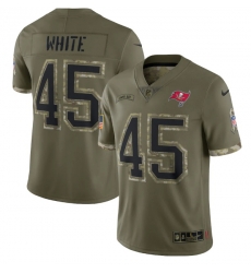 Men Tampa Bay Buccaneers 45 Devin White Olive 2022 Salute To Service Limited Stitched Jersey Men Tampa Bay Buccaneers 45 Devin White Olive 2022 Salute To Service Limited Stitched Jersey