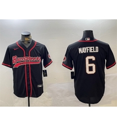 Men Tampa Bay Buccaneers 6 Baker Mayfield Black Cool Base Stitched Baseball Jersey Men Tampa Bay Buccaneers 6 Baker Mayfield Black Cool Base Stitched Baseball Jersey