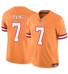 Men Tampa Bay Buccaneers 7 Bucky Irving Orange F U S E Throwback Limited Stitched Jersey Men Tampa Bay Buccaneers 7 Bucky Irving Orange F U S E Throwback Limited Stitched Jersey