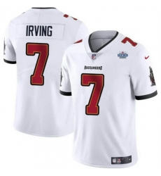 Men Tampa Bay Buccaneers 7 Bucky Irving White With Draft Patch Vapor Limited Stitched Jersey Men Tampa Bay Buccaneers 7 Bucky Irving White With Draft Patch Vapor Limited Stitched Jersey