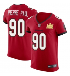 Men Tampa Bay Buccaneers 90 Jason Pierre Paul Men Super Bowl LV Champions Patch Nike Red Vapor Elite Jersey Men Tampa Bay Buccaneers 90 Jason Pierre Paul Men Super Bowl LV Champions Patch Nike Red Vapor Elite Jersey
