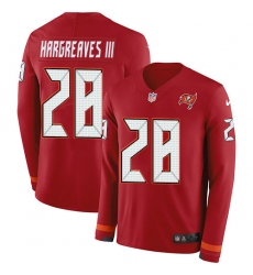 Nike Buccaneers 28 Vernon Hargreaves III Red Team Color Men s Stitched NFL Limited Therma Long Sleeve Jersey Nike Buccaneers 28 Vernon Hargreaves III Red Team Color Men s Stitched NFL Limited Therma Long Sleeve Jersey