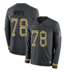 Nike Buccaneers 78 Tristan Wirfs Anthracite Salute to Service Men Stitched NFL Limited Therma Long Sleeve Jersey Nike Buccaneers 78 Tristan Wirfs Anthracite Salute to Service Men Stitched NFL Limited Therma Long Sleeve Jersey