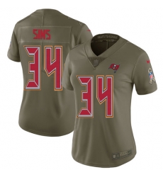 Womens Nike Buccaneers #34 Charles Sims Olive Stitched NFL Limited 2017 Salute to Service Jersey Womens Nike Buccaneers #34 Charles Sims Olive Stitched NFL Limited 2017 Salute to Service Jersey