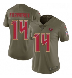 Womens Nike Tampa Bay Buccaneers 14 Ryan Fitzpatrick Limited Olive 2017 Salute to Service NFL Jersey Womens Nike Tampa Bay Buccaneers 14 Ryan Fitzpatrick Limited Olive 2017 Salute to Service NFL Jersey
