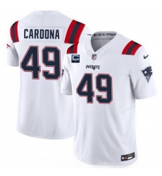 Men New England Patriots 49 Joe Cardona White F U S E With 1 Star C Patch Vapor Limited Stitched Football Jersey Men New England Patriots 49 Joe Cardona White F U S E With 1 Star C Patch Vapor Limited Stitched Football Jersey