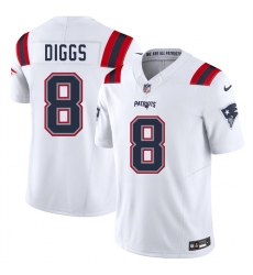 Men New England Patriots 8 Stefon Diggs White 2025 F U S E Vapor Limited Stitched Football Jersey Men New England Patriots 8 Stefon Diggs White 2025 F U S E Vapor Limited Stitched Football Jersey