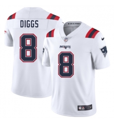 Men New England Patriots 8 Stefon Diggs White 2025 Vapor Limited Stitched Football Jersey Men New England Patriots 8 Stefon Diggs White 2025 Vapor Limited Stitched Football Jersey