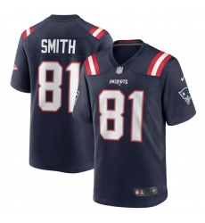 Men New England Patriots 81 Jonnu Smith Navy Stitched Game Jersey Men New England Patriots 81 Jonnu Smith Navy Stitched Game Jersey