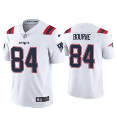 Men New England Patriots 84 Kendrick Bourne 2021 White Vapor Untouchable Limited Stitched Jersey Men New England Patriots 84 Kendrick Bourne 2021 White Vapor Untouchable Limited Stitched Jersey