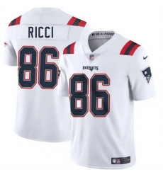 Men New England Patriots 86 Giovanni Ricci White 2025 Vapor Limited Stitched Football Jersey Men New England Patriots 86 Giovanni Ricci White 2025 Vapor Limited Stitched Football Jersey
