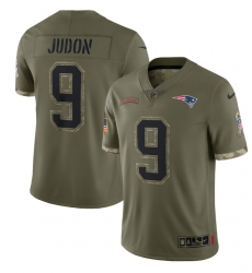 Men New England Patriots 9 Matt Judon Olive 2022 Salute To Service Limited Stitched Jersey Men New England Patriots 9 Matt Judon Olive 2022 Salute To Service Limited Stitched Jersey