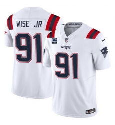 Men New England Patriots 91 Deatrich Wise Jr White F U S E With 3 Star C Patch Vapor Limited Stitched Football Jersey Men New England Patriots 91 Deatrich Wise Jr White F U S E With 3 Star C Patch Vapor Limited Stitched Football Jersey