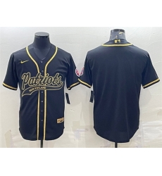 Men New England Patriots Blank Black Gold With Patch Cool Base Stitched Baseball Jersey Men New England Patriots Blank Black Gold With Patch Cool Base Stitched Baseball Jersey