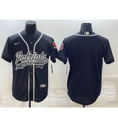 Men New England Patriots Blank Black Reflective With Patch Cool Base Stitched Baseball Jersey Men New England Patriots Blank Black Reflective With Patch Cool Base Stitched Baseball Jersey