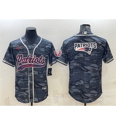 Men New England Patriots Grey Camo Team Big Logo With Patch Cool Base Stitched Baseball Jersey Men New England Patriots Grey Camo Team Big Logo With Patch Cool Base Stitched Baseball Jersey