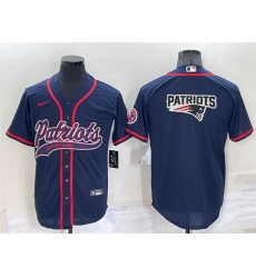 Men New England Patriots Navy Team Big Logo With Patch Cool Base Stitched Baseball Jersey Men New England Patriots Navy Team Big Logo With Patch Cool Base Stitched Baseball Jersey