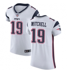 Men Nike Patriots #19 Malcolm Mitchell White Stitched NFL Vapor Untouchable Elite Jersey Men Nike Patriots #19 Malcolm Mitchell White Stitched NFL Vapor Untouchable Elite Jersey