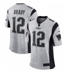 Mens Nike New England Patriots 12 Tom Brady Limited Gray Gridiron II NFL Jersey Mens Nike New England Patriots 12 Tom Brady Limited Gray Gridiron II NFL Jersey