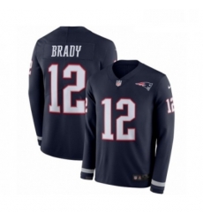 Mens Nike New England Patriots 12 Tom Brady Limited Navy Blue Therma Long Sleeve NFL Jersey Mens Nike New England Patriots 12 Tom Brady Limited Navy Blue Therma Long Sleeve NFL Jersey