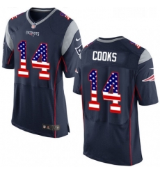 Mens Nike New England Patriots 14 Brandin Cooks Elite Navy Blue Home USA Flag Fashion NFL Jersey Mens Nike New England Patriots 14 Brandin Cooks Elite Navy Blue Home USA Flag Fashion NFL Jersey
