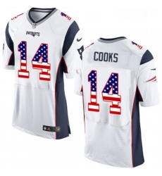 Mens Nike New England Patriots 14 Brandin Cooks Elite White Road USA Flag Fashion NFL Jersey Mens Nike New England Patriots 14 Brandin Cooks Elite White Road USA Flag Fashion NFL Jersey