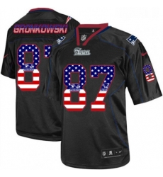 Mens Nike New England Patriots 87 Rob Gronkowski Elite Black USA Flag Fashion NFL Jersey Mens Nike New England Patriots 87 Rob Gronkowski Elite Black USA Flag Fashion NFL Jersey