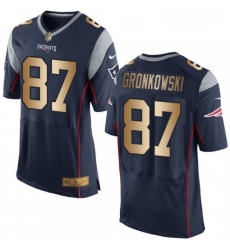 Mens Nike New England Patriots 87 Rob Gronkowski Elite NavyGold Team Color NFL Jersey Mens Nike New England Patriots 87 Rob Gronkowski Elite NavyGold Team Color NFL Jersey