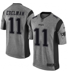 Nike Patriots #11 Julian Edelman Gray Mens Stitched NFL Limited Gridiron Gray Jersey Nike Patriots #11 Julian Edelman Gray Mens Stitched NFL Limited Gridiron Gray Jersey