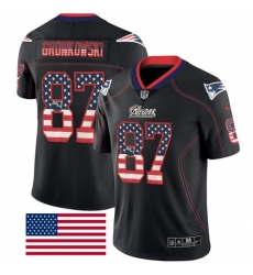 Nike Patriots #87 Rob Gronkowski Black Mens Stitched NFL Limited Rush USA Flag Jersey Nike Patriots #87 Rob Gronkowski Black Mens Stitched NFL Limited Rush USA Flag Jersey