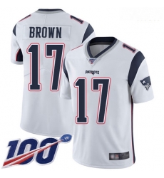 Patriots 17 Antonio Brown White Men Stitched Football 100th Season Vapor Limited Jersey Patriots 17 Antonio Brown White Men Stitched Football 100th Season Vapor Limited Jersey