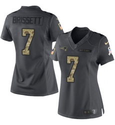 Nike Patriots #7 Jacoby Brissett Black Womens Stitched NFL Limited 2016 Salute to Service Jersey Nike Patriots #7 Jacoby Brissett Black Womens Stitched NFL Limited 2016 Salute to Service Jersey
