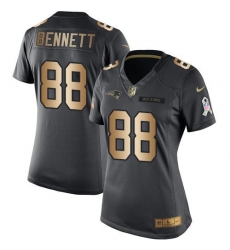 Nike Patriots #88 Martellus Bennett Black Womens Stitched NFL Limited Gold Salute to Service Jersey Nike Patriots #88 Martellus Bennett Black Womens Stitched NFL Limited Gold Salute to Service Jersey
