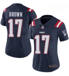 Patriots #17 Antonio Brown Navy Blue Women Stitched Football Limited Rush Jersey Patriots #17 Antonio Brown Navy Blue Women Stitched Football Limited Rush Jersey