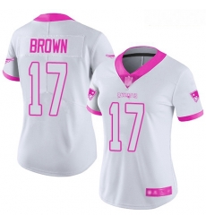 Patriots #17 Antonio Brown White Pink Women Stitched Football Limited Rush Fashion Jersey Patriots #17 Antonio Brown White Pink Women Stitched Football Limited Rush Fashion Jersey