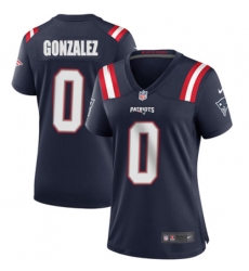 Women New England Patriots 0 Christian Gonzalez Blue Stitched Vapor Limited Jersey Women New England Patriots 0 Christian Gonzalez Blue Stitched Vapor Limited Jersey